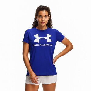 2/$30 Under Armour Sportstyle Logo Short Sleeve Tee Royal White XL #A0774